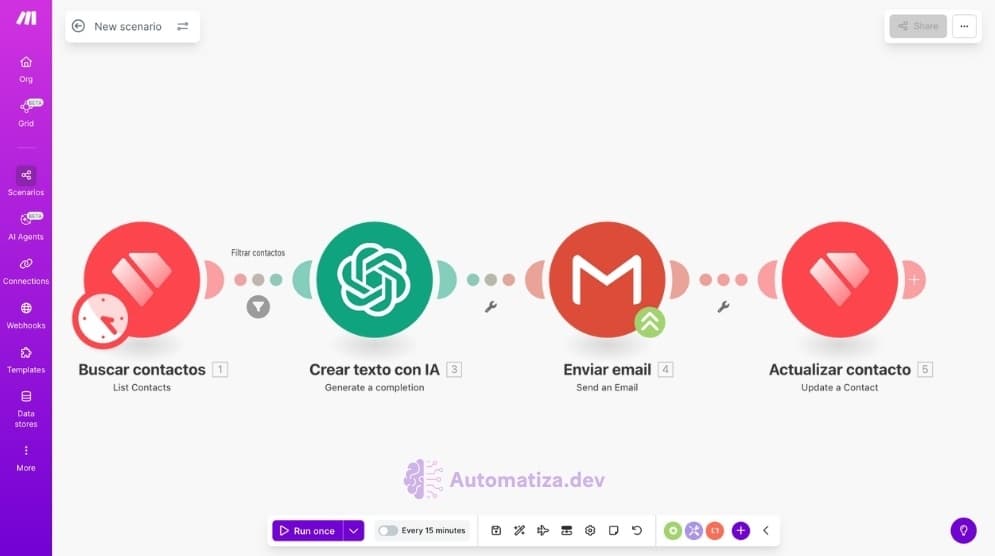 Envía mensajes por Email con la potencia de la IA a tus Leads de Holded