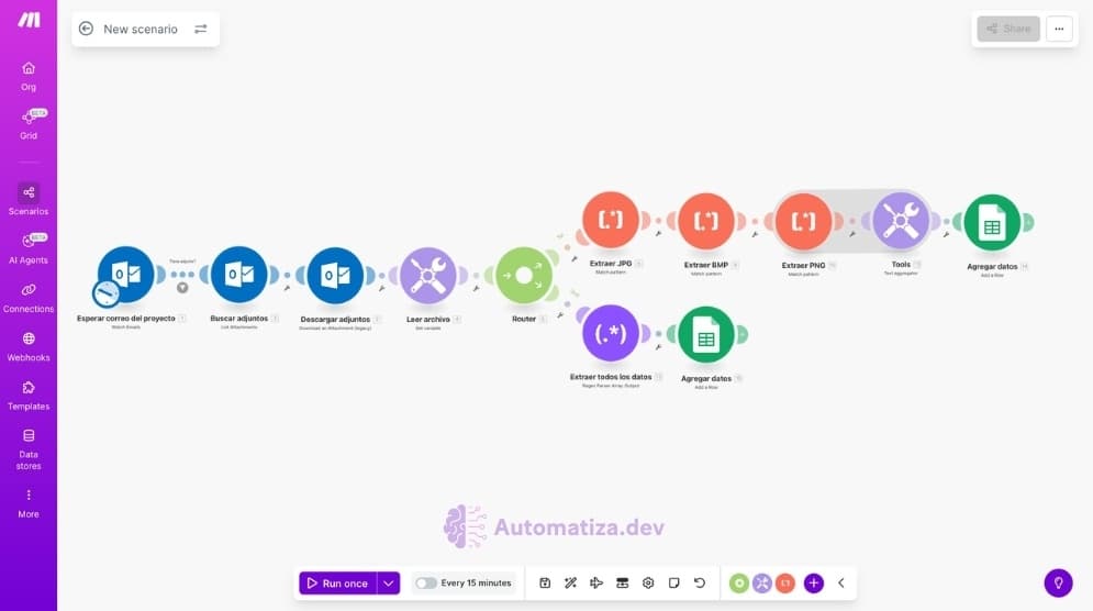 Extraer datos desde adjunto en Microsoft 365 Email con expresiones regulares