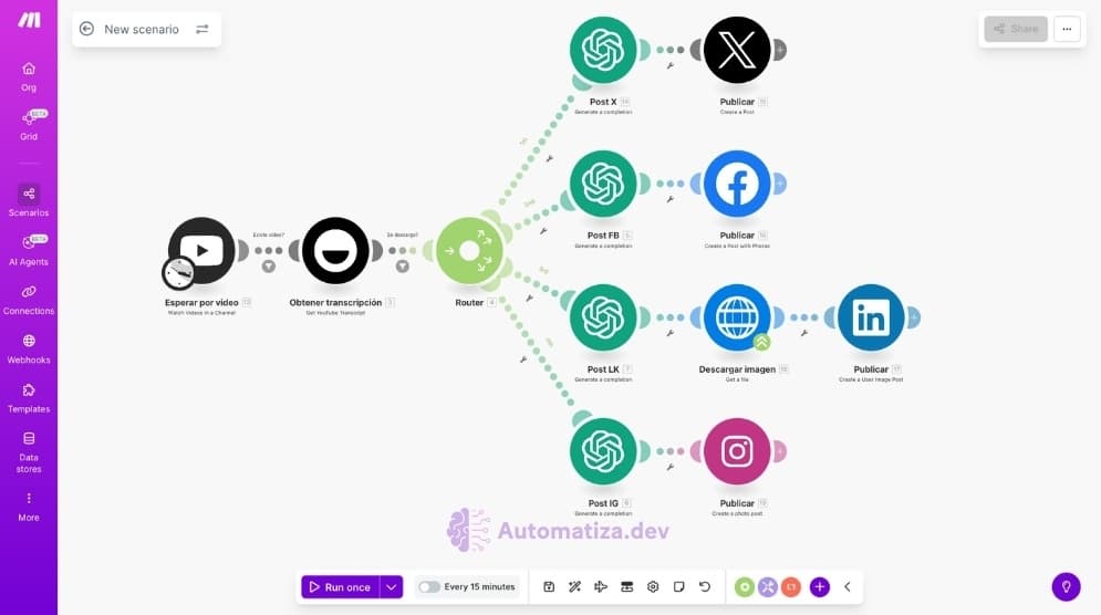 Publica en Redes Sociales desde YouTube con Dumpling AI de Forma Automática