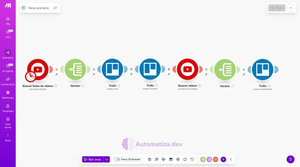 Actualiza tu tablero Trello con información de videos desde tu lista de YouTube