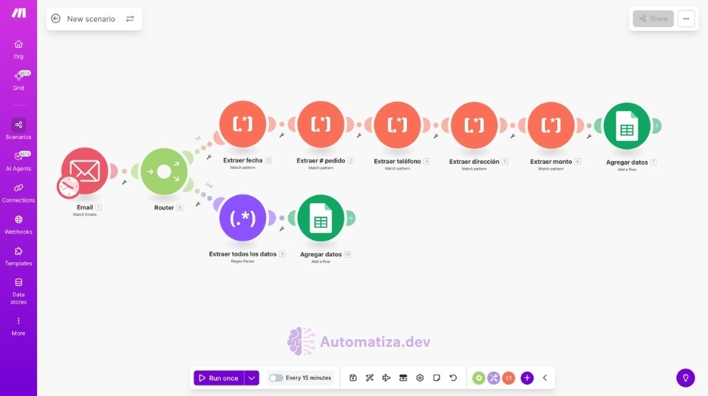 Extraer datos desde confirmación de pedido en Email con expresiones regulares