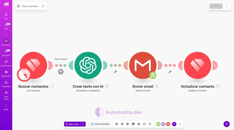 Envía mensajes por Email con la potencia de la IA a tus Leads de Holded