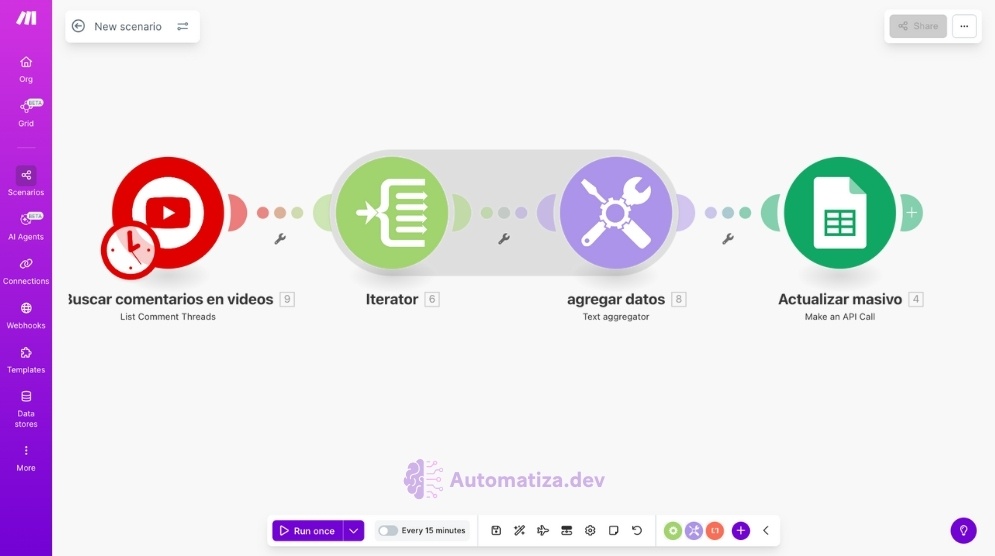 Obtén y guarda comentarios antiguos de un canal de YouTube en una planilla de Google