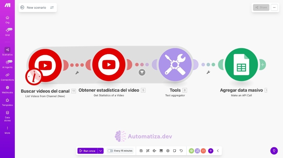 Registra las estadísticas de tu canal de YouTube en una planilla de Google