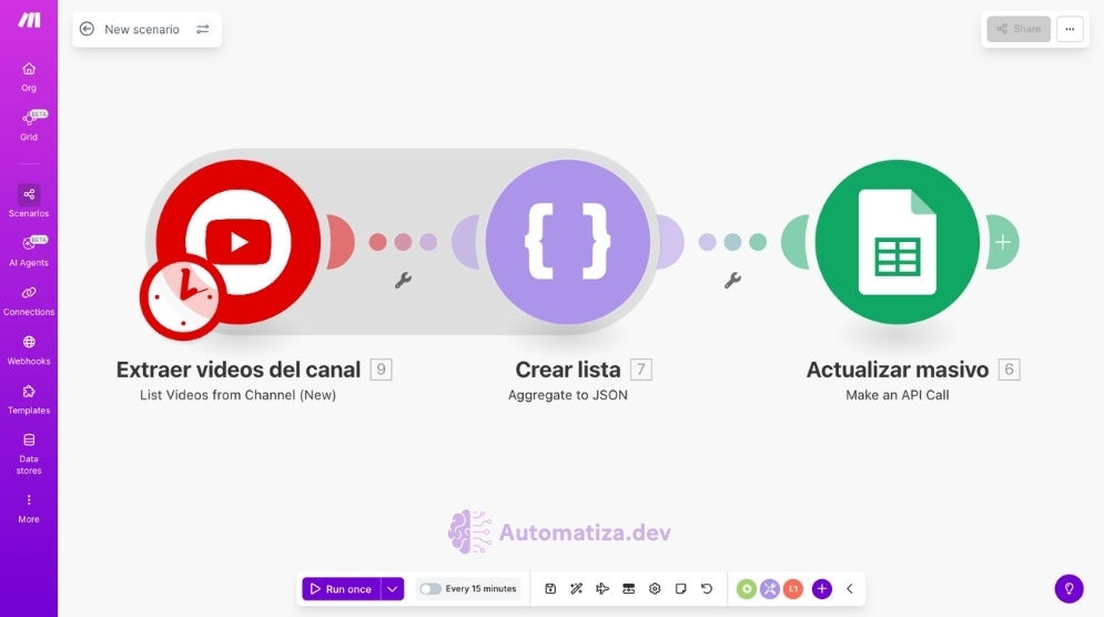 Registra los videos de tu canal de YouTube en una planilla de Google - Optimizado